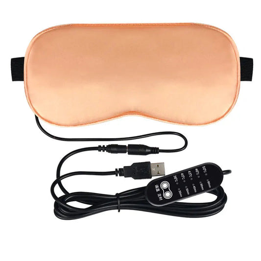 Masque de sommeil chauffant en soie USB