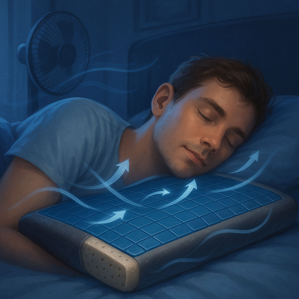 Oreiller rafraîchissant en mousse à mémoire et charbon de bambou