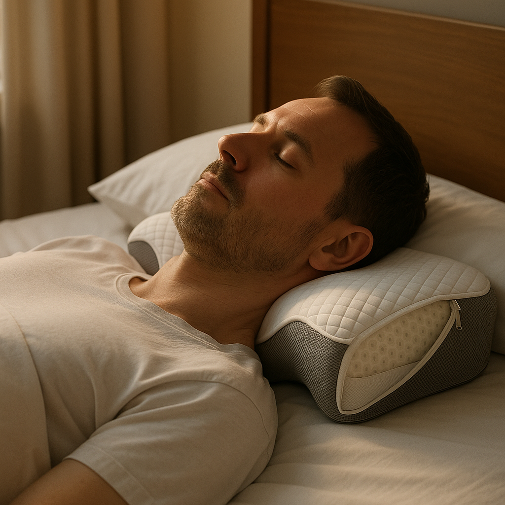 Oreiller cervical ergonomique 2 en 1