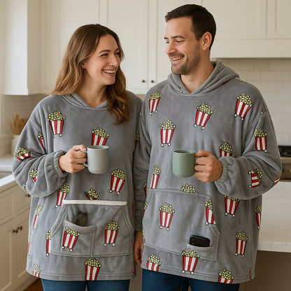 Couverture à capuche double en polaire pour deux