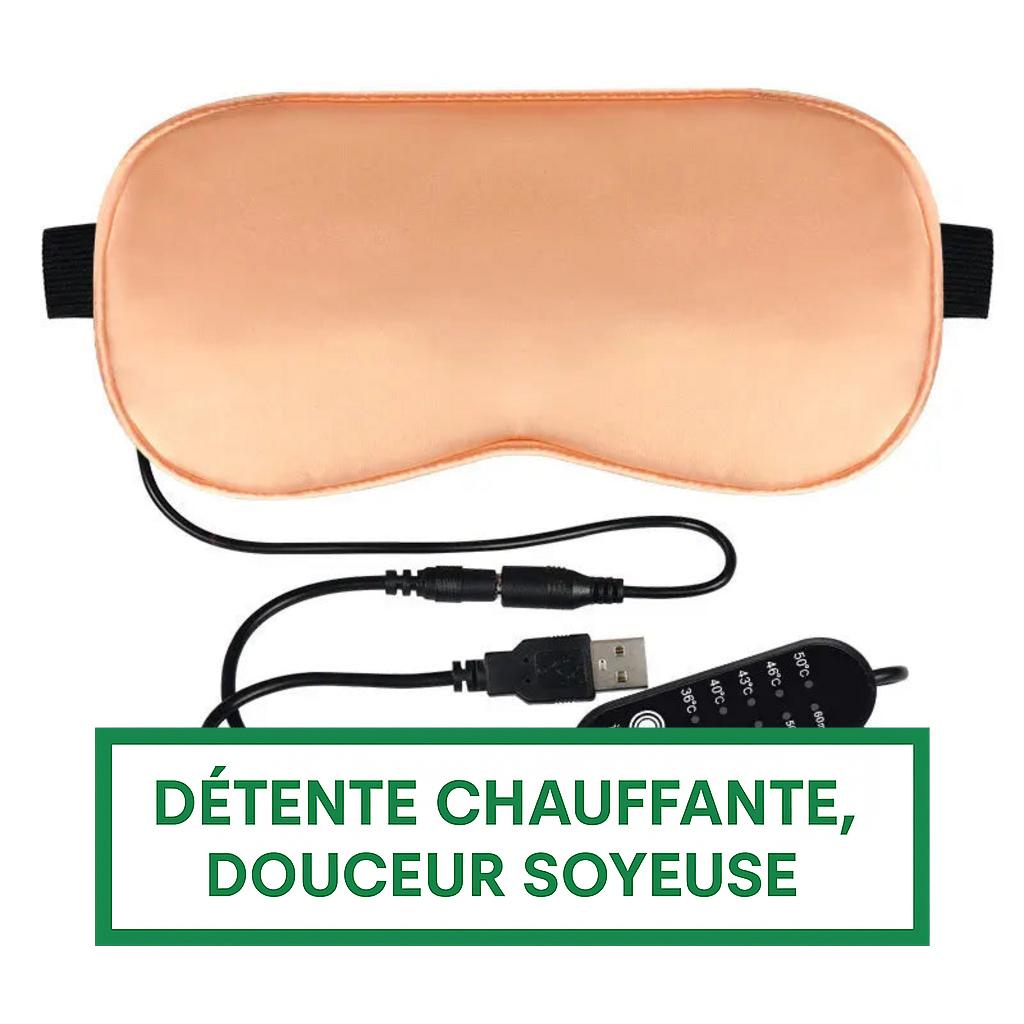Masque de sommeil chauffant en soie USB