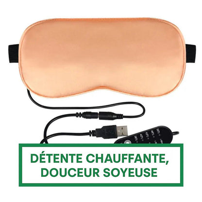 Masque de sommeil chauffant en soie USB